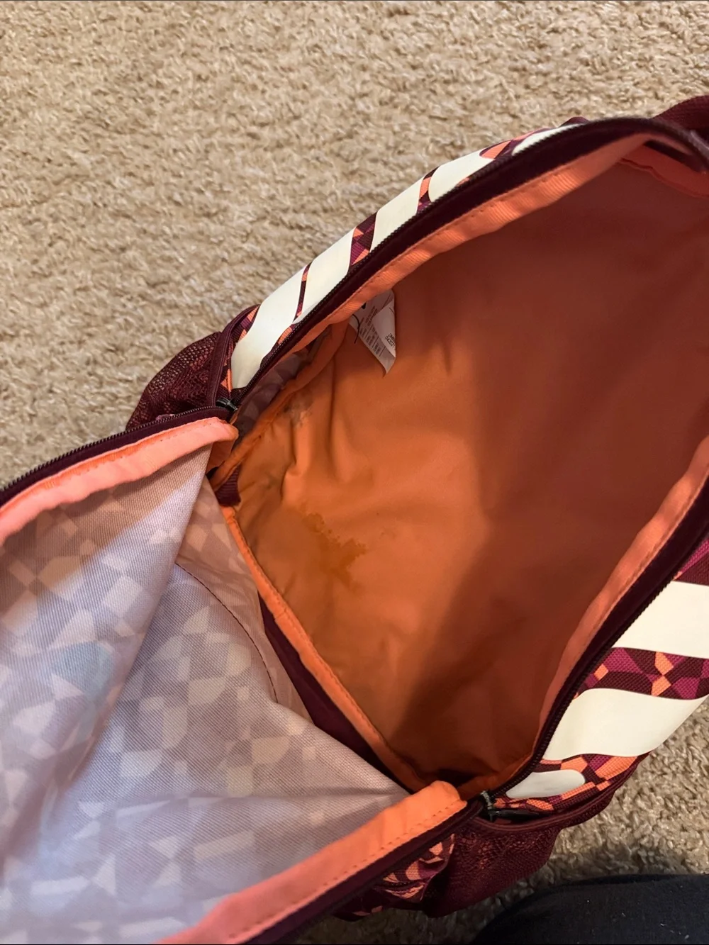 Nike Women's Burgundy and Pink Geometric Mini Backpack